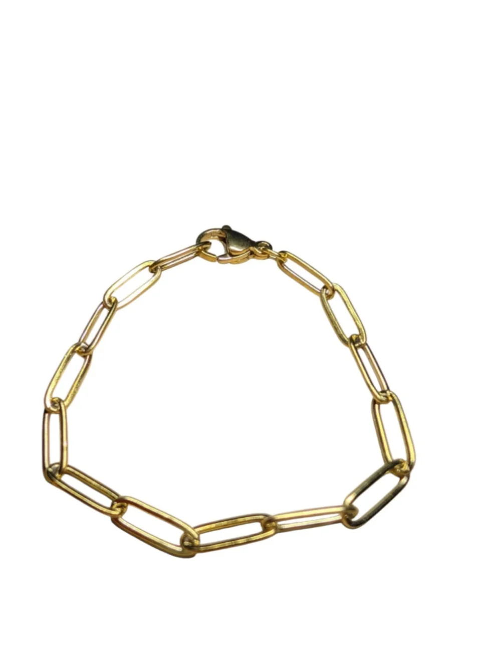 XXS Gold Tone Stainless Steel Paper Clip Chain Bracelet Layering Stacking 6